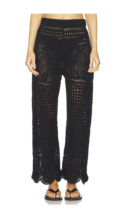Agua Bendita Wesley Quilt Flared Pants In Black