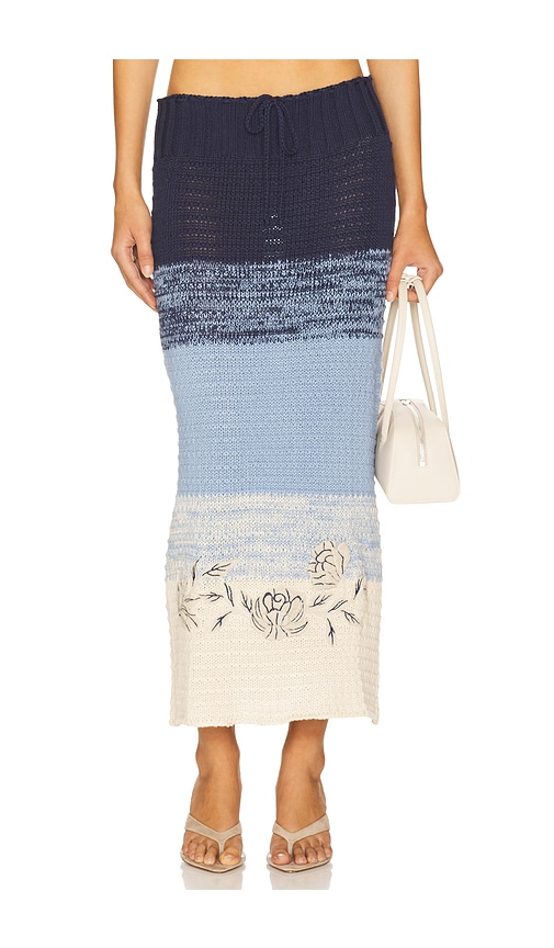 X REVOLVE Mira Skirt in Navy. - size L (also in M, S, XS) - Agua Bendita - Modalova