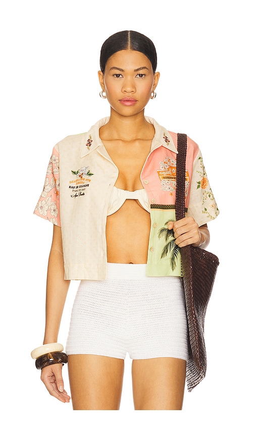Itsy Ete Top in Tan,Coral. - size L (also in M, S) - Agua Bendita - Modalova