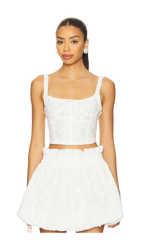 X REVOLVE Amareto Crop Top in White. - size L (also in M, S, XL, XS, XXL) - Agua Bendita - Modalova