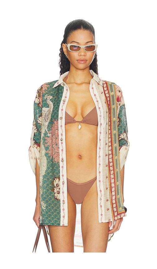 Agua Bendita Chrissy Plume Top en SageBeige Taille M Also en L 256 €