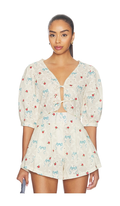 Agua Bendita Salem Print Cherish Top en White Taille L Also en M 178 €
