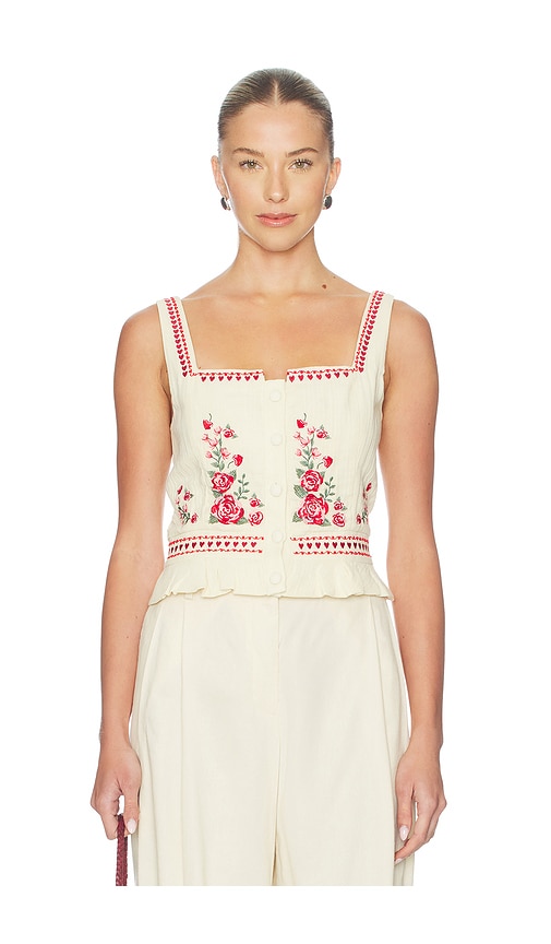 Agua Bendita Charlotte Cherish Top en Cream Taille L Also en S M 201 €