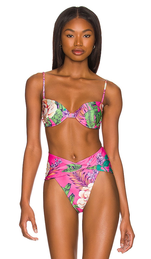 Agua Bendita x REVOLVE Irene Bikini Top in Pink Floral