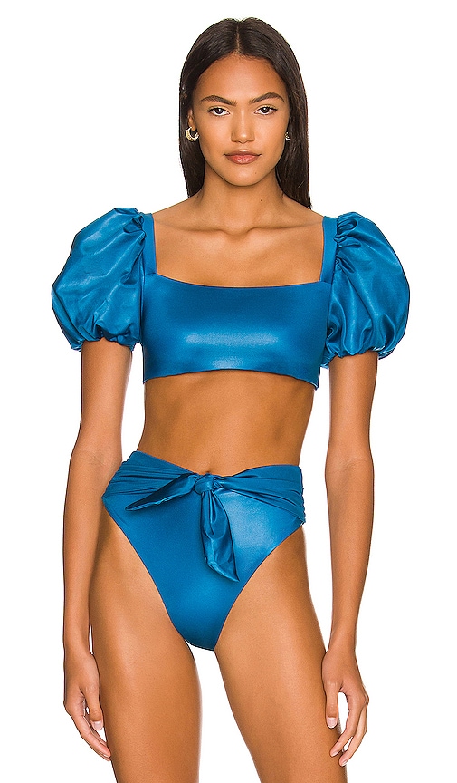 Agua Bendita Calista Nettuno Bikini Top in Blue