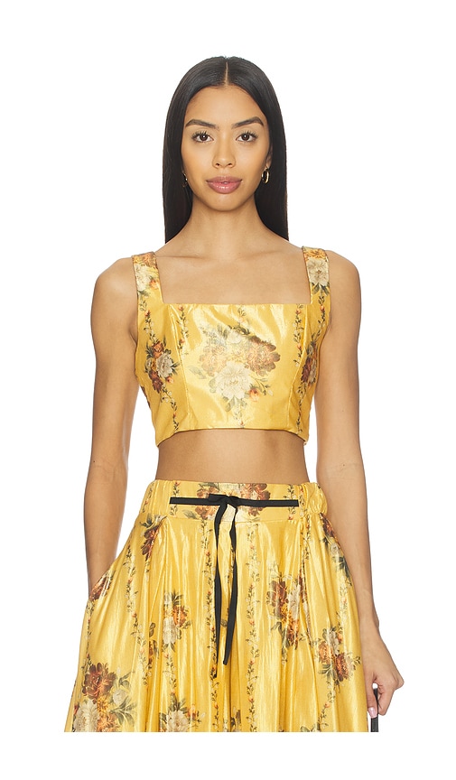 Agua by Agua Bendita Amanda Top in Yellow