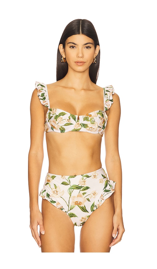 Kiwi Bikini Top in Orquidea in Cream. - size XS (also in L, M, S)