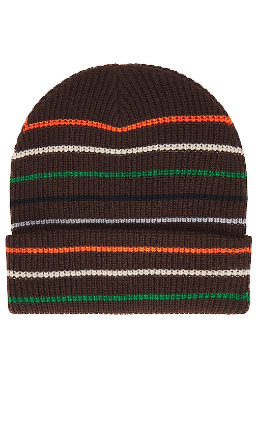 Shop Autumn Headwear Multi Stripe Select Fit Beanie In Brown