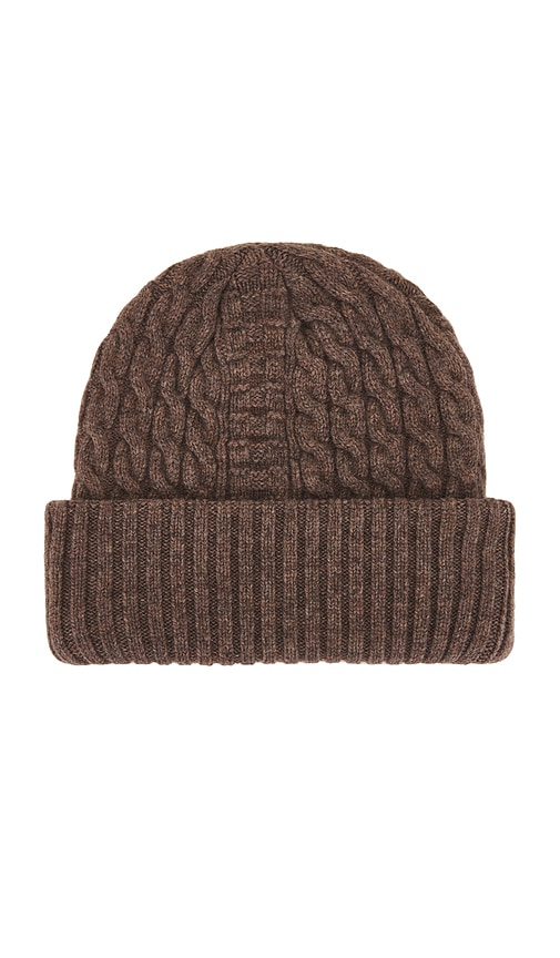 Shop Autumn Headwear Cable Knit Beanie In Dirt