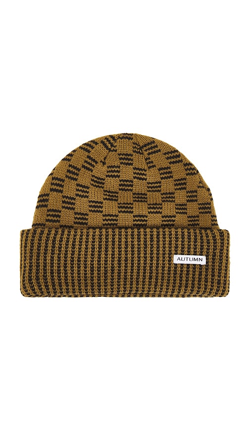 Shop Autumn Headwear Squared Beanie In Fir Black