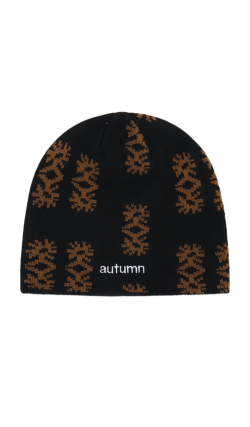 Autumn Headwear Glyphs Beanie In Black