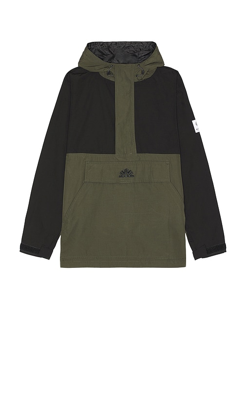 Autumn Headwear Cascade Anorak In Military Green & Black