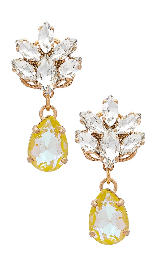 Anton Heunis Omega Clasp Crystal Cluster Earrings In Gold