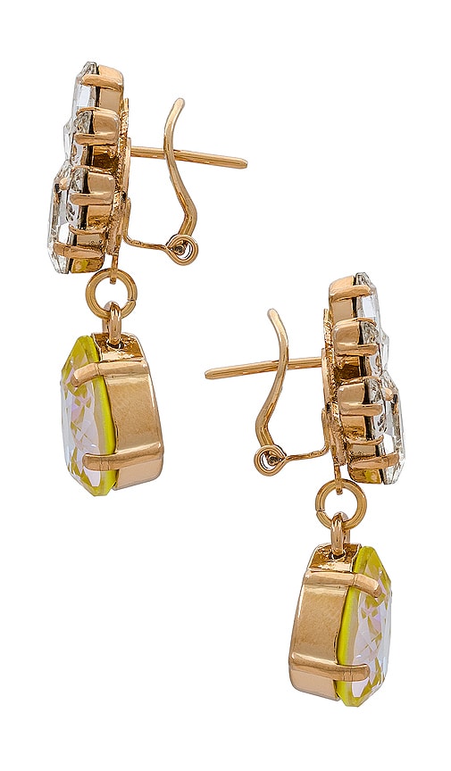 Shop Anton Heunis Omega Clasp Crystal Cluster Earrings In Yellow  Crystal & Gold