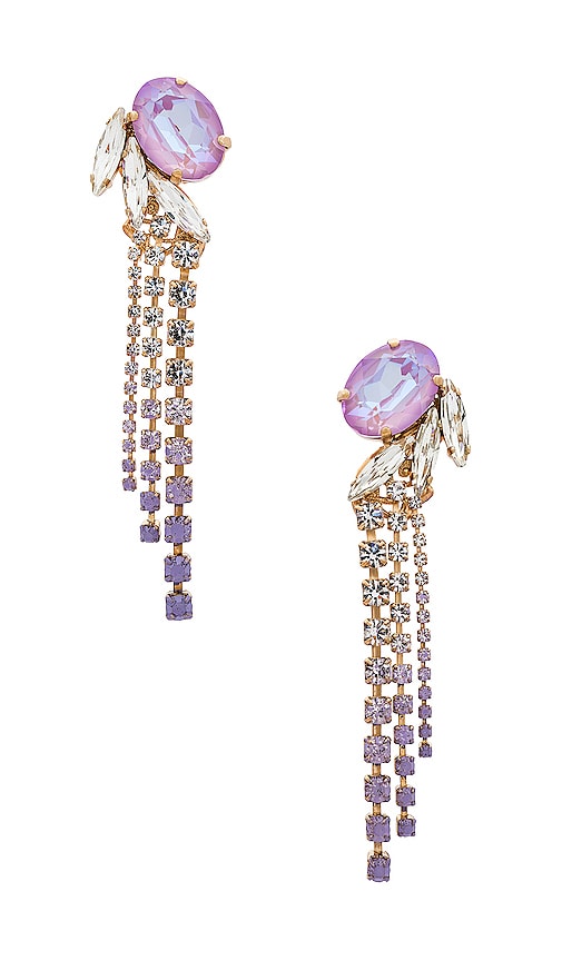 Anton Heunis Cascade Earrings in Lilac, Crystal & Gold