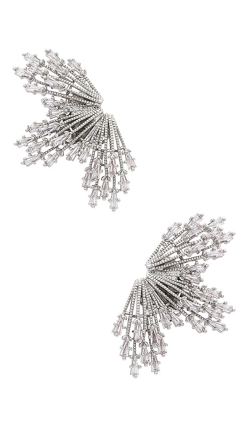 Shop Anton Heunis Sunburst Earrings In Metallic Silver