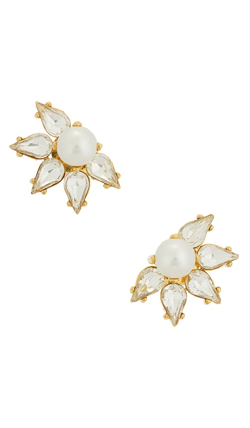 Anton Heunis Omega Clasp Flower Motif Stud Earrings In Gold