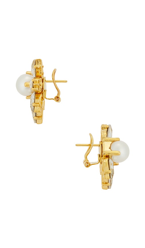 Anton Heunis Omega Clasp Flower Motif Stud Earrings In Gold