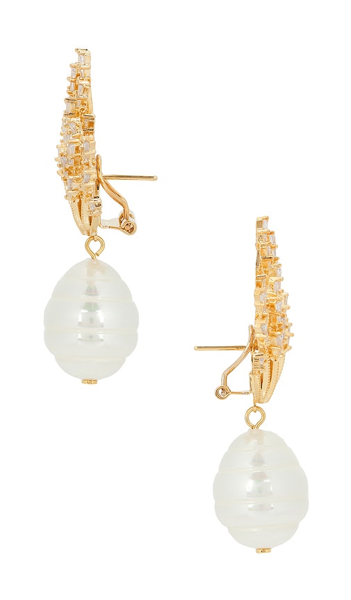 Anton Heunis Omega Clasp Sun Ray, Pearl Pendant In Gold