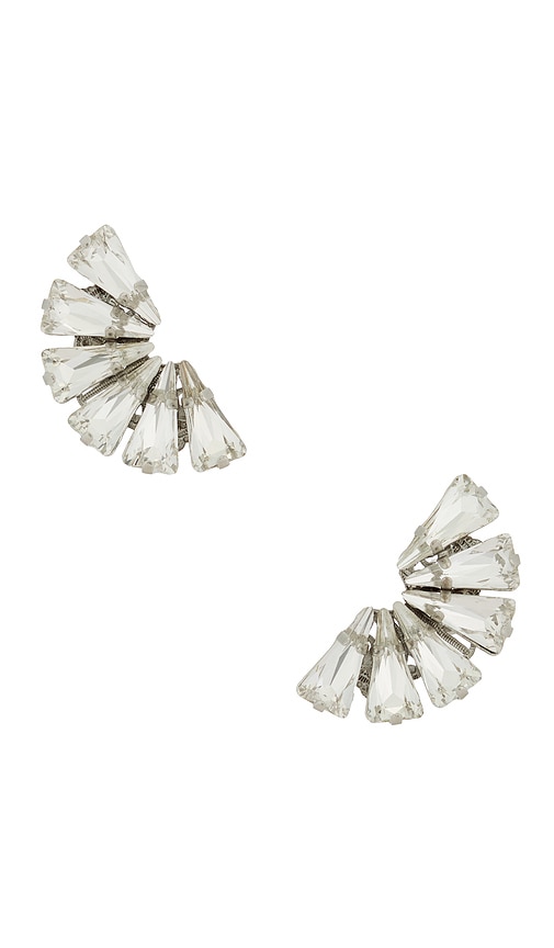 Anton Heunis Omega Clasp Fan-shaped Detail Stud In Metallic