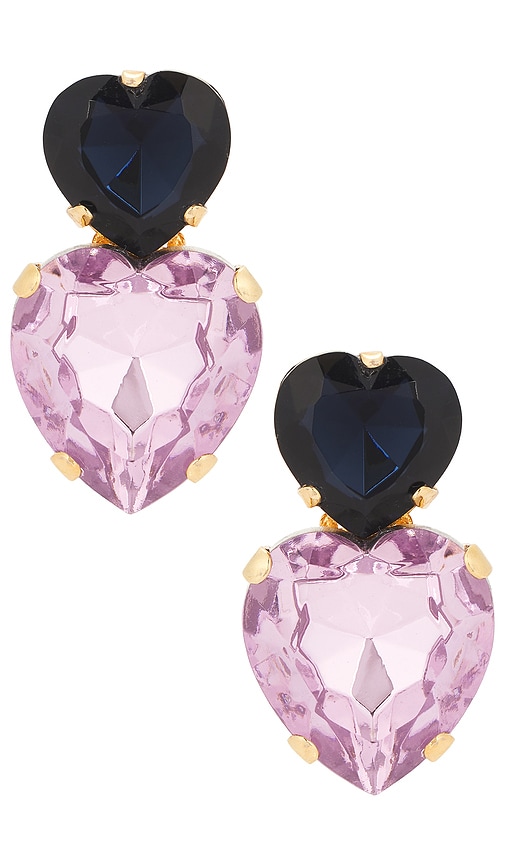 Anton Heunis Omega Clasp Double Heart Stud Earrings