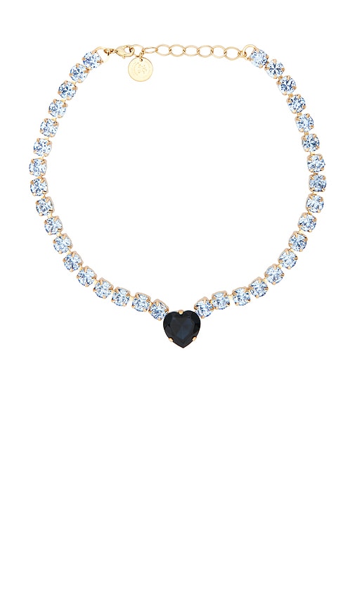 Anton Heunis Vintage Style Heart Necklace in Blue.