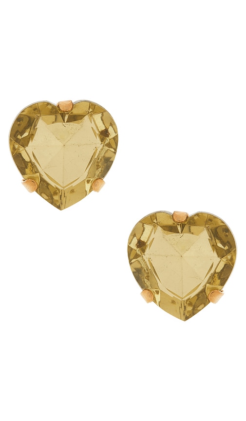 Anton Heunis Heart Post Earrings in Yellow.