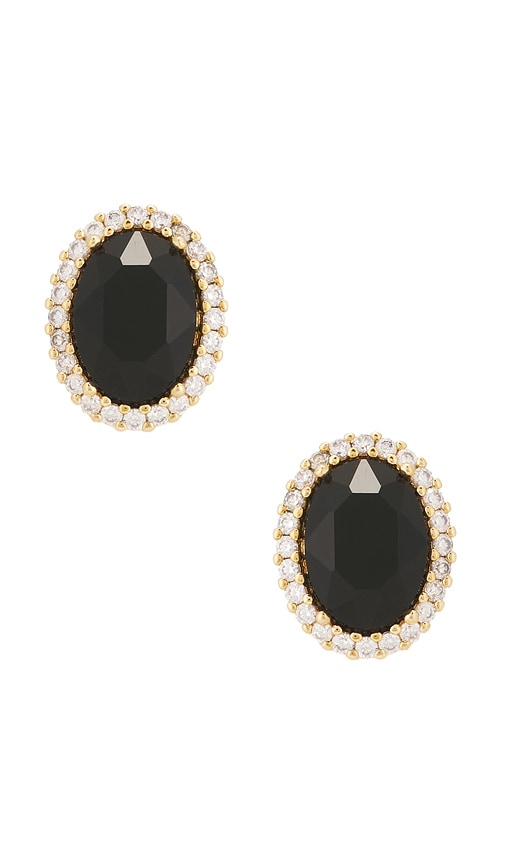 Anton Heunis Omega Clasp Oval Earrings in Black.
