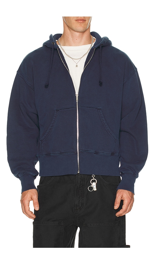 Asher Isaac Zip Hoodie In Blue