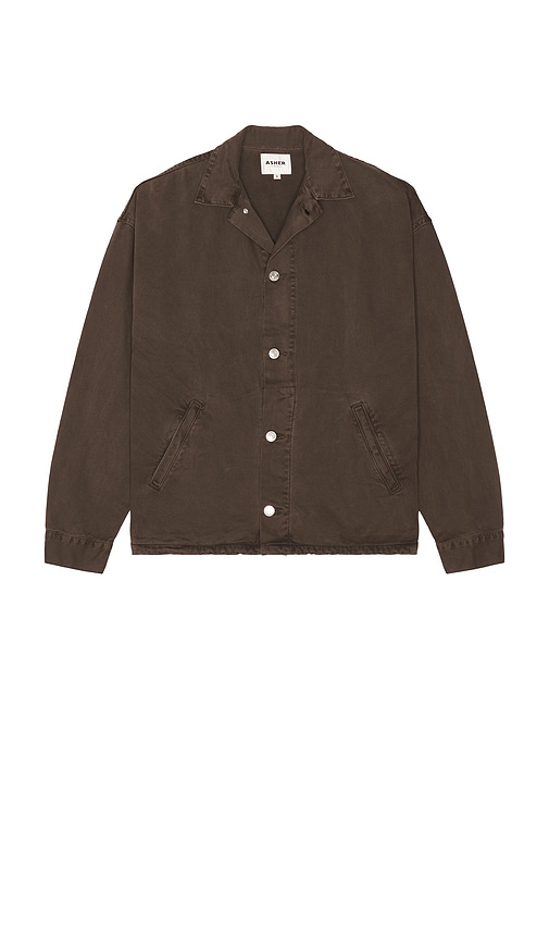 Asher Caleb Canvas Jacket In Brown