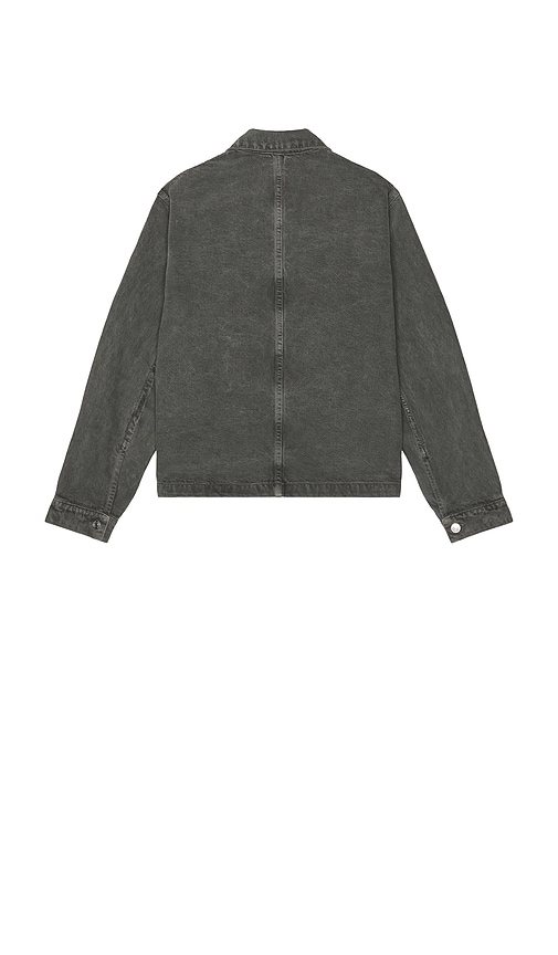 Asher Zed Zip Cotton Twill Jacket In Black