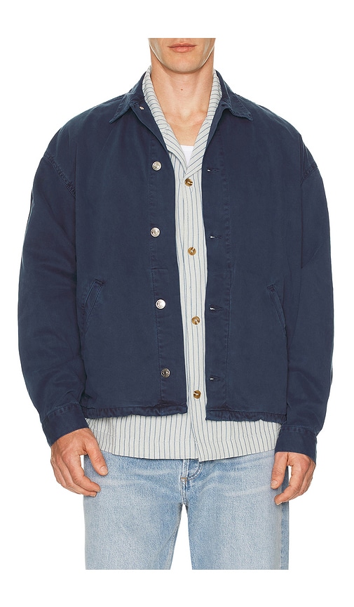 Asher Caleb Canvas Jacket In Blue