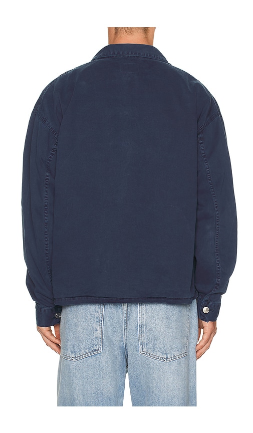 Asher Caleb Canvas Jacket In Blue