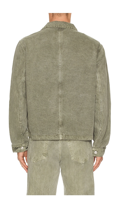 Asher Zed Zip Cotton Twill Jacket In Green