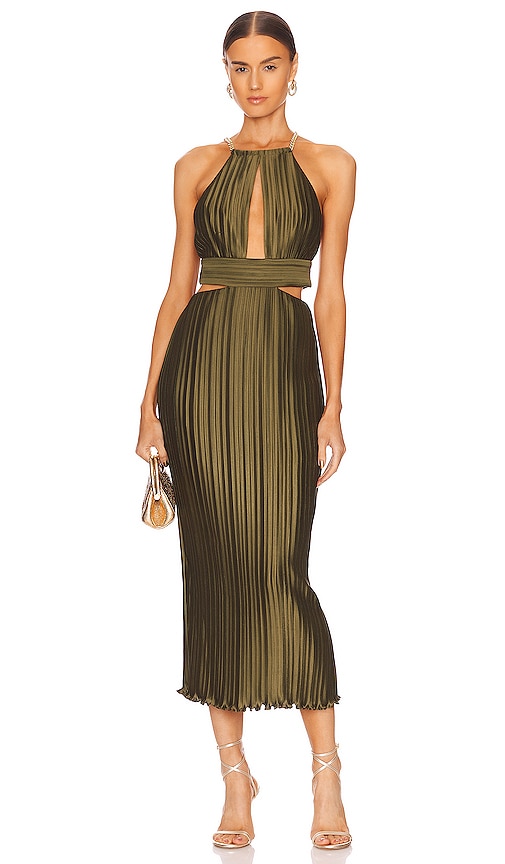 Aiifos Valerie Dress In Army Green