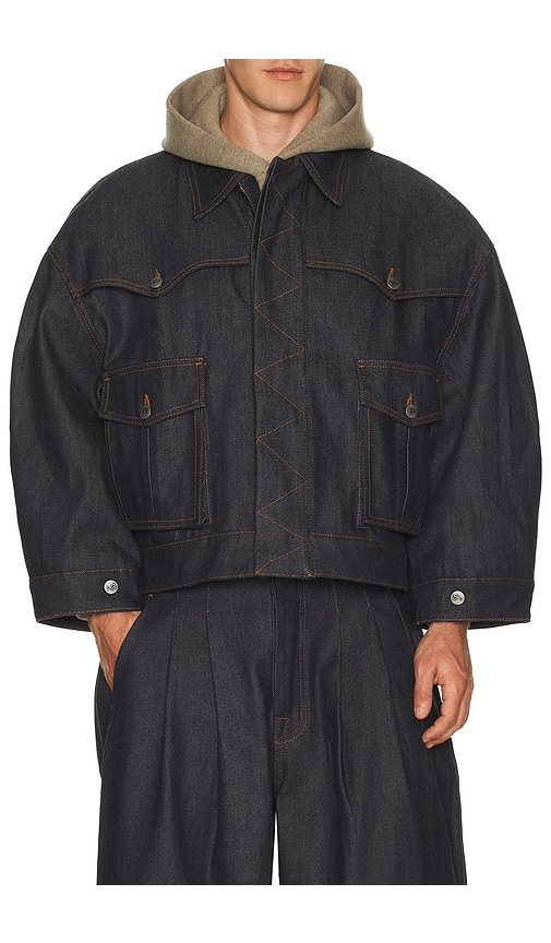 Art Community Reversible 7 Pocket Japanese Denim Jacket In Blue