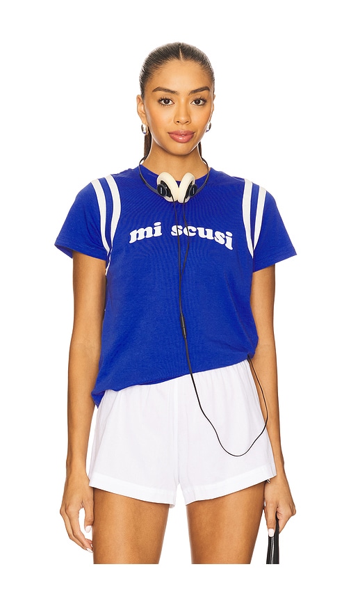 Mi Scusi Baby Tee in Blue. - size L (also in M, S, XL, XS) - Araminta James - Modalova