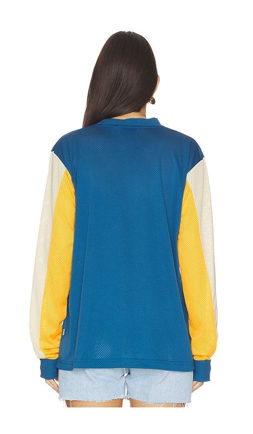  Araminta James T-shirt Mit Motiv Speedway In Blue,yellow. Größe Xs. Also In S, M, Xl. 