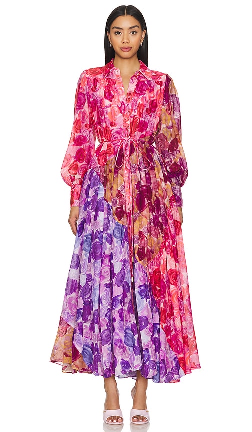 Aje Collisions Smock Maxi Dress in Kaleidoscopic Rose