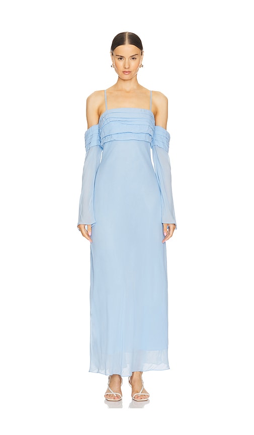 Aje Minette Chiffon Maxi Dress in Baby Blue