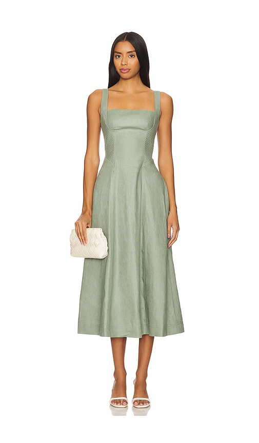 Aje Clover Corded Midi Dress in Oak Moss | REVOLVE