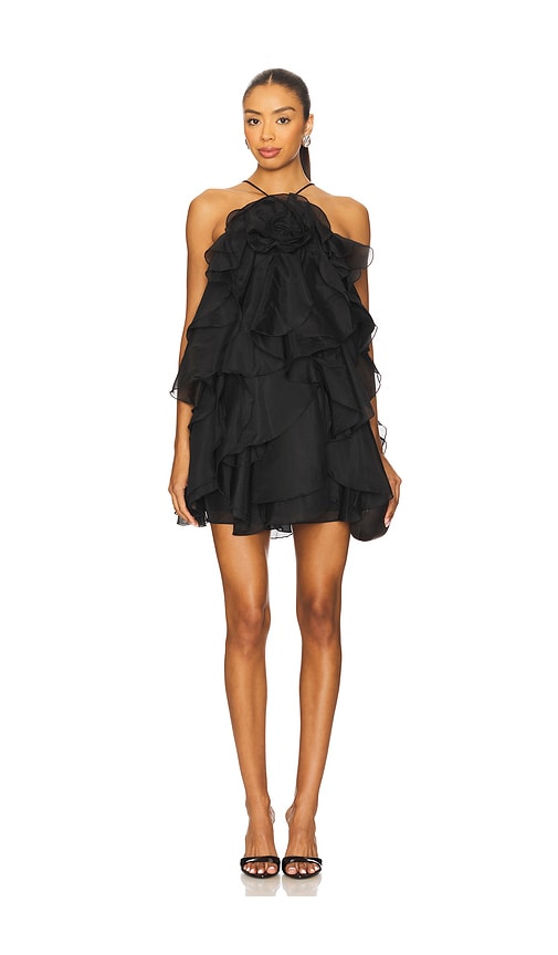allison faux leather corset flare mini dress Cocoa Faux Leather Strapless A-line Mini Dress