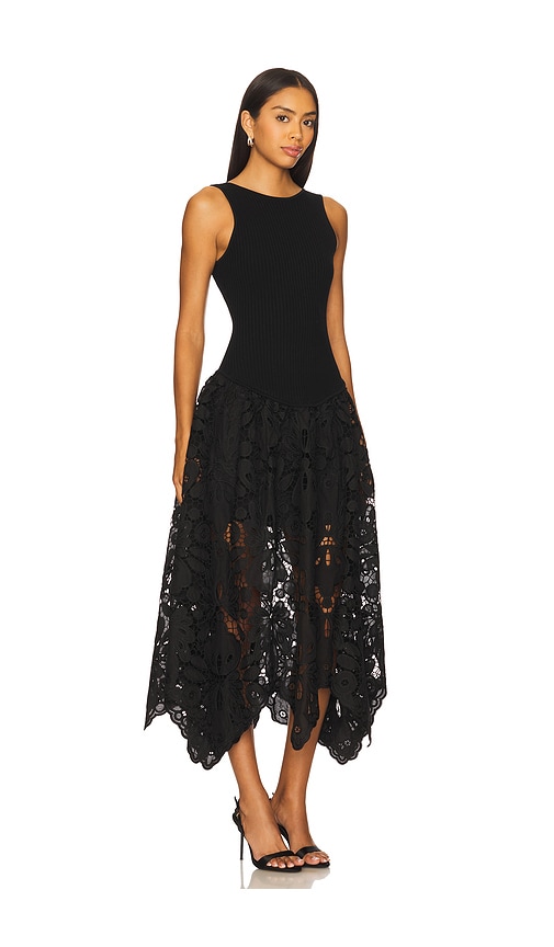 Aje Atlas Floral-lace Dress In Black