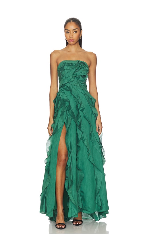 Aje Allairie Gown in Forest Green