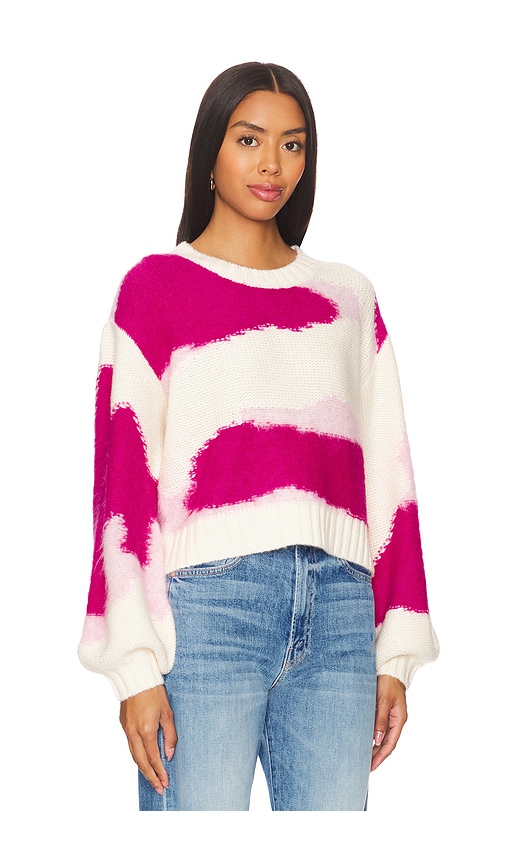 Shop Aje Enfold Jacquard Knit Sweater In Fuchsia