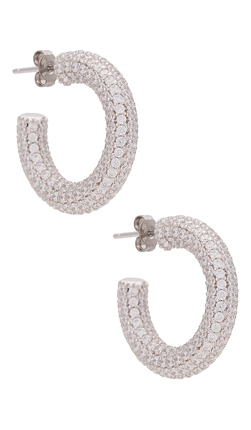 Seol + Gold sterling silver pave cubic zirconia hoop earrings | ASOS