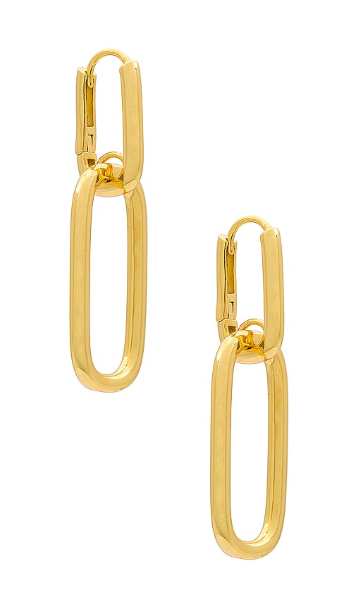 By Adina Eden Drop Link Earrings In Metallic Gold