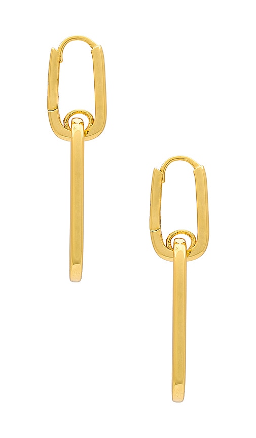 Shop By Adina Eden Drop Link Earrings In Metallic Gold