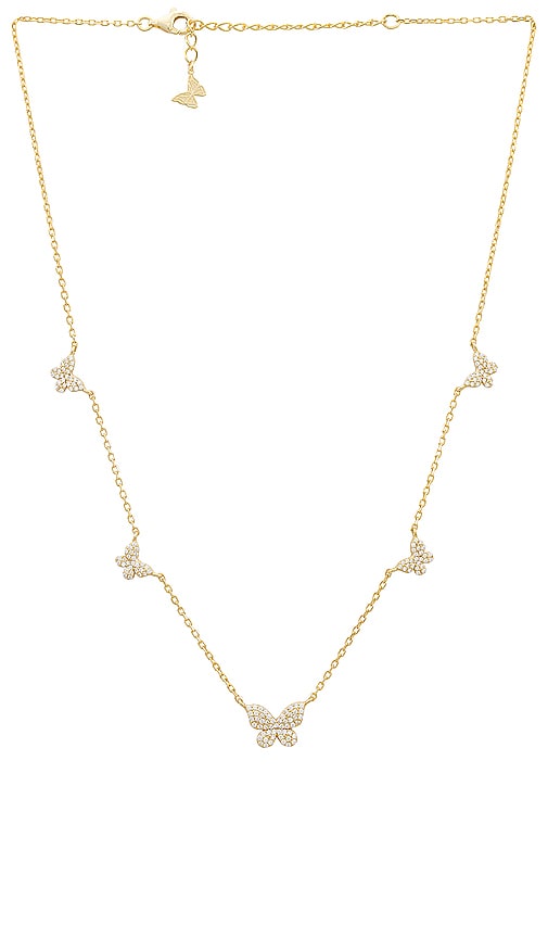 By Adina Eden Pave 5 Butterfly Necklace In 金色
