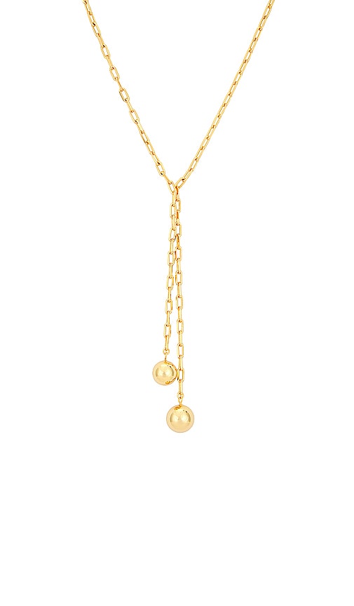 Shop By Adina Eden Double Ball Link Drop Lariat Necklace In Gold